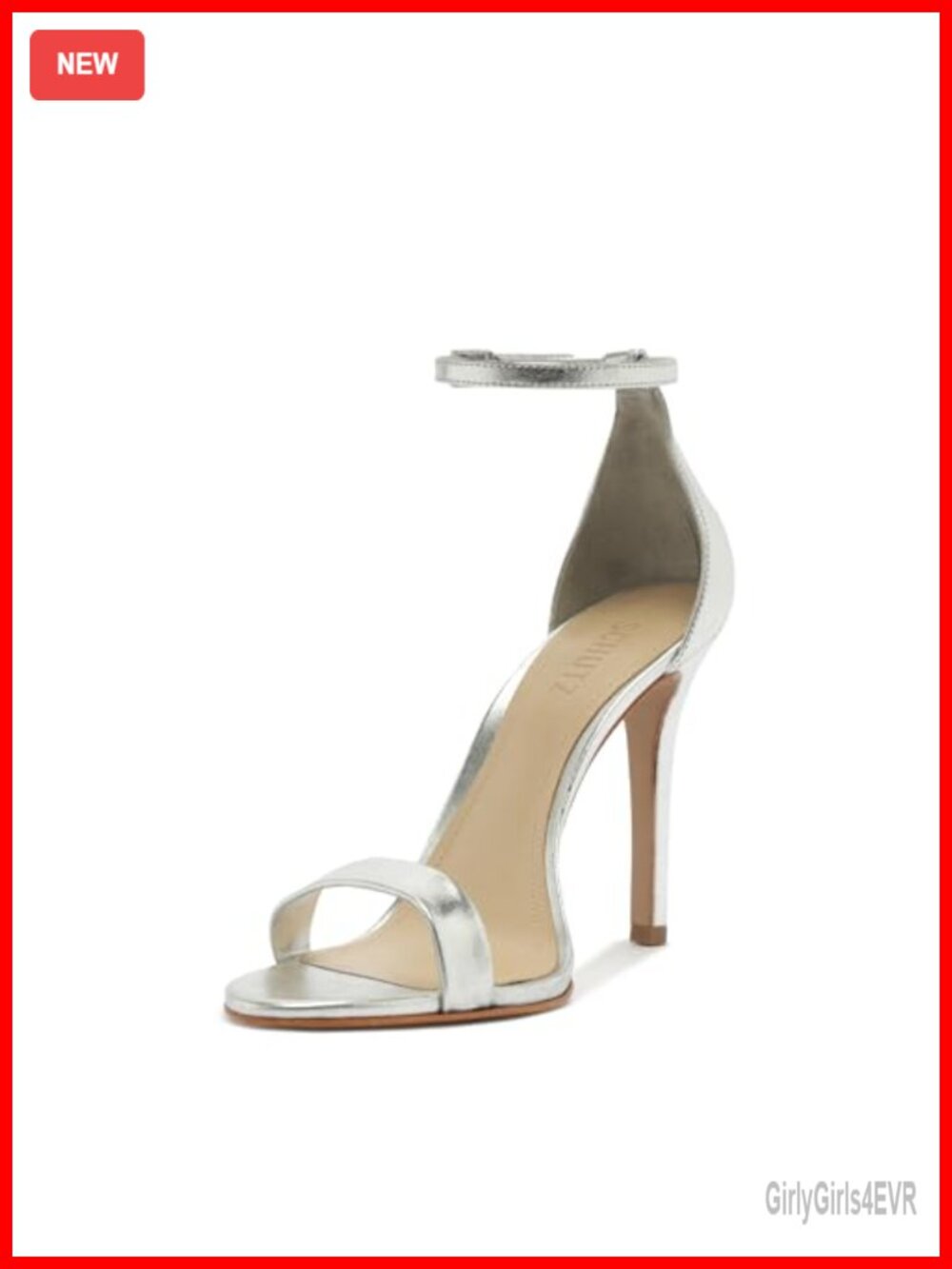Metallic Leather Strappy Heeled Sandal Ankle Strap Formal Evening